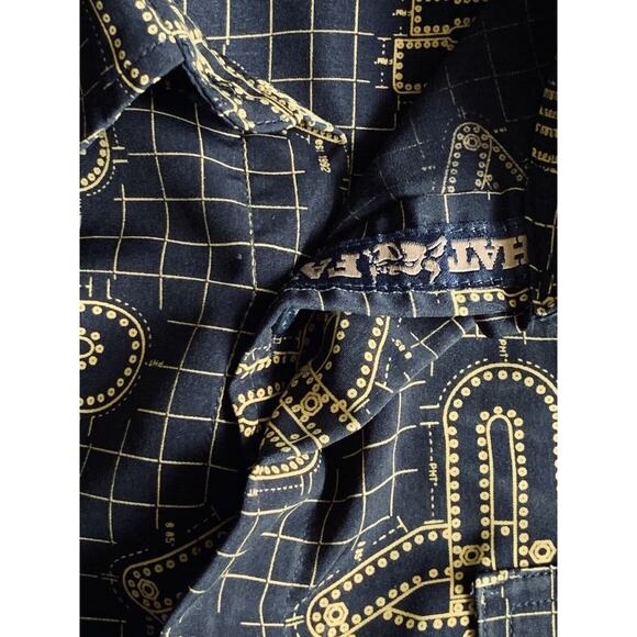 Vintage ‘90s Phat Farm OG Classic Navy/Maize Button Down Shirt Adult Size XXL - Picture 7 of 7